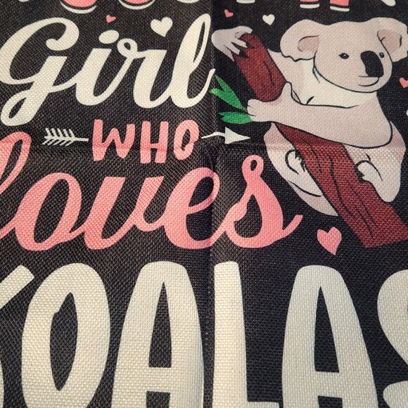 New and charming: Linen Koala Pillow Covers – 18x18 inches – “Just a Girl Who Lo - Picture 4 of 8